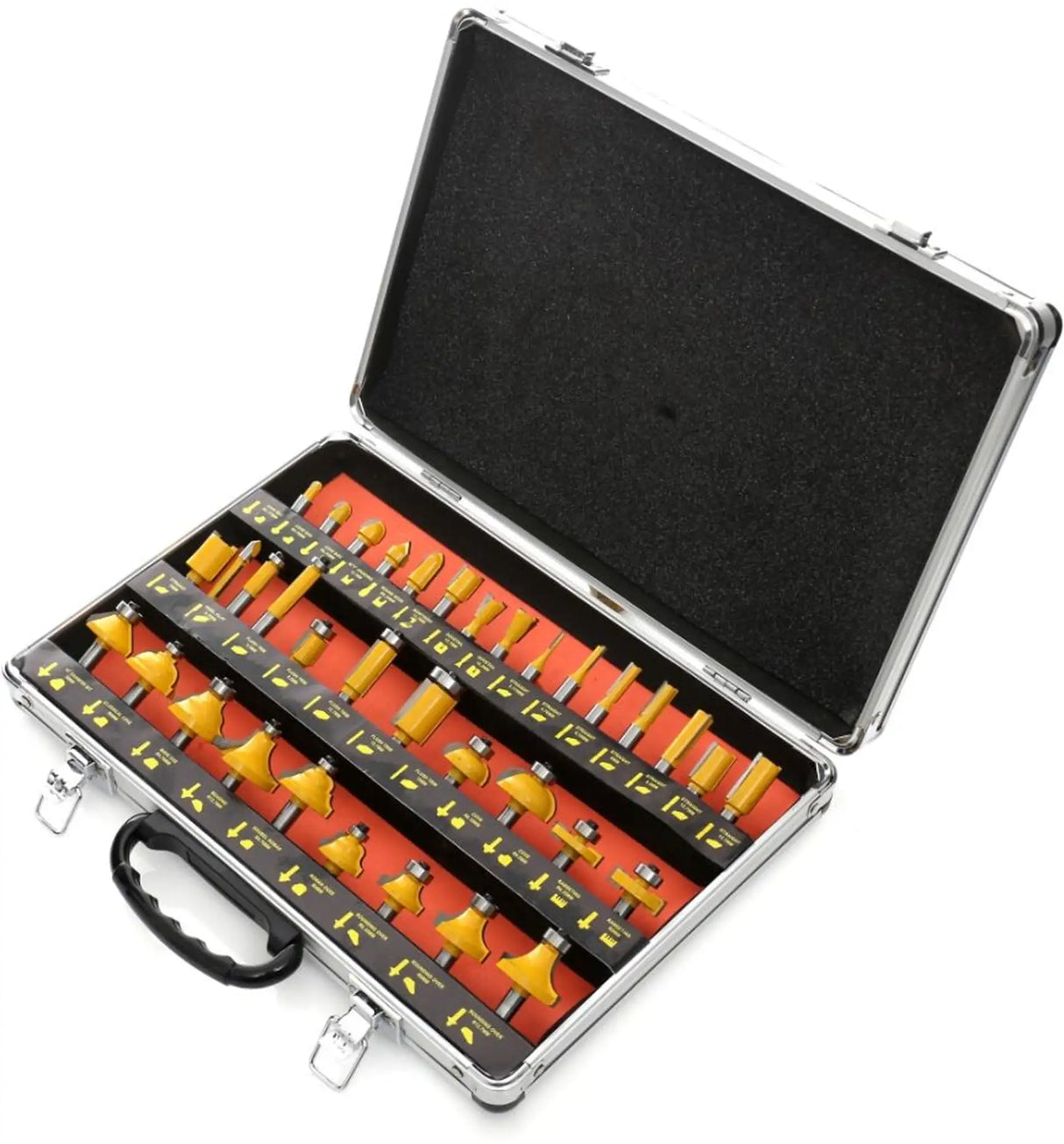 Fräser Set 8 mm Fräsersatz HSS Oberfräse Holzfräser 35 Tlg Nutfräser Abrundfräser