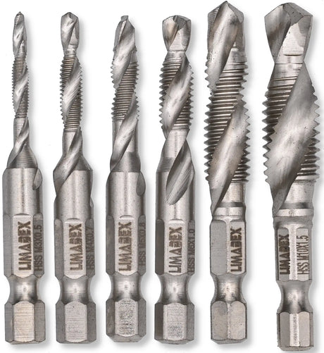 Gewindebohrer Satz 6-tlg. M3–M10 HSS Bohrmaschine 54 - 58 mm