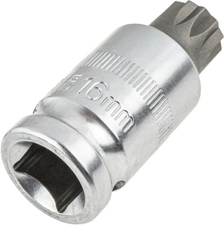 Innenvielzahn M16 Steckschlüssel 1/2" Zoll Stecknuss M16 Bit Vielzahn Nuss Bit-Einsatz