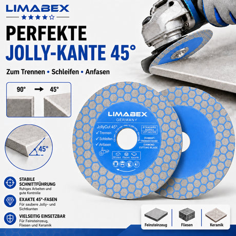 Jolly Cut Diamanttrennscheibe 125 mm Fliesen Keramik Schleifen 3in1