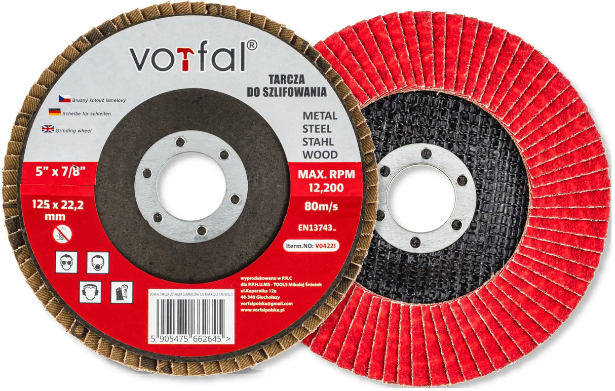 Keramik Fächerscheiben 125 mm P80 Metall Lamellenscheiben Stahl Edelstahl