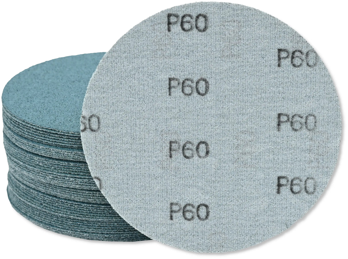 Exzenter Schleifscheiben 125 mm P60 Klett ohne Loch für Metall Stahl und Edelstahl