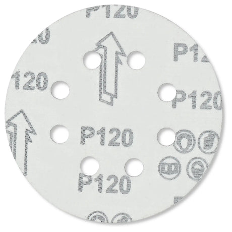 Exzenter-Schleifscheiben 125 mm P120 Klett mit 8 Loch Holz Metall Stahl