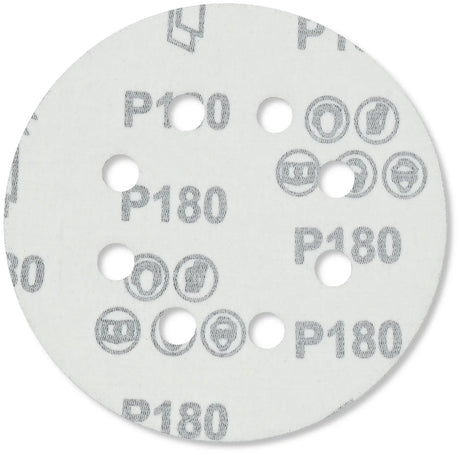 Exzenter-Schleifscheiben 125 mm P180 Klett mit 8 Loch Holz Metall Stahl