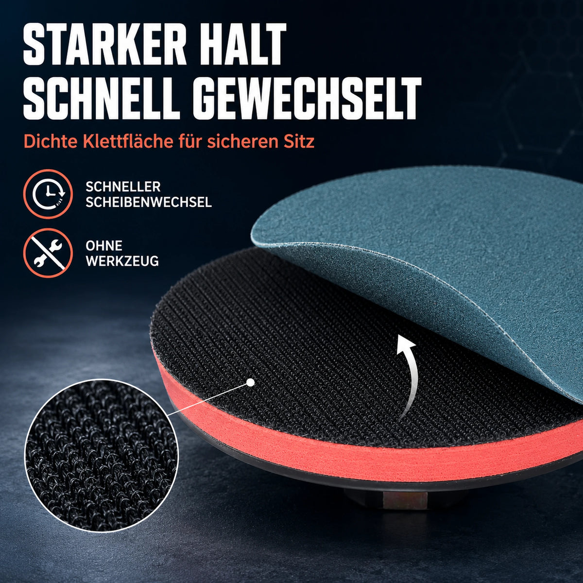 Klett Schleifteller  Bohrmaschine Winkelschleifer Stützteller M14 Adapter halt