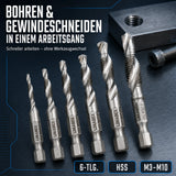 Kombi Gewindebohrer Set HSS M3-M10 6-tlg. Sechskant 54-58 mm