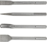 SDS Max Meißel 250 mm Set 4 Stück Kanal Spitz Flach Breit Spatmeißel