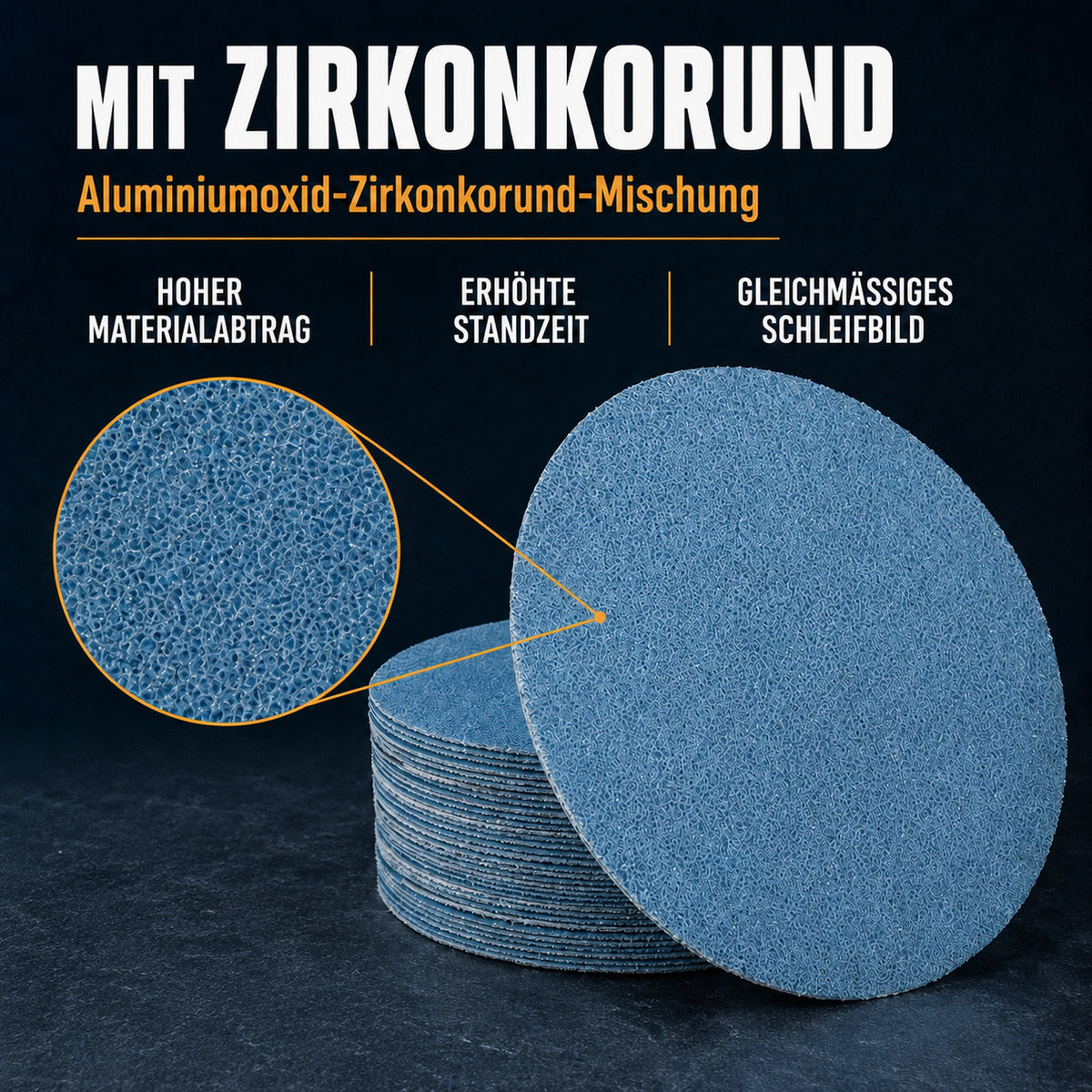 PRO Klett Schleifscheiben 125 Ohne Loch Metall Stahl Edelstahl Zirkon mischung