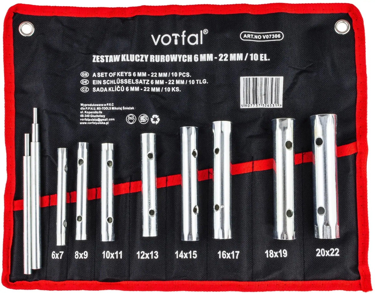 Rohrschlüssel 10 tlg. Rohr Steckschlüssel Set 6 - 22 mm Rohr Werkzeug Schlüssel
