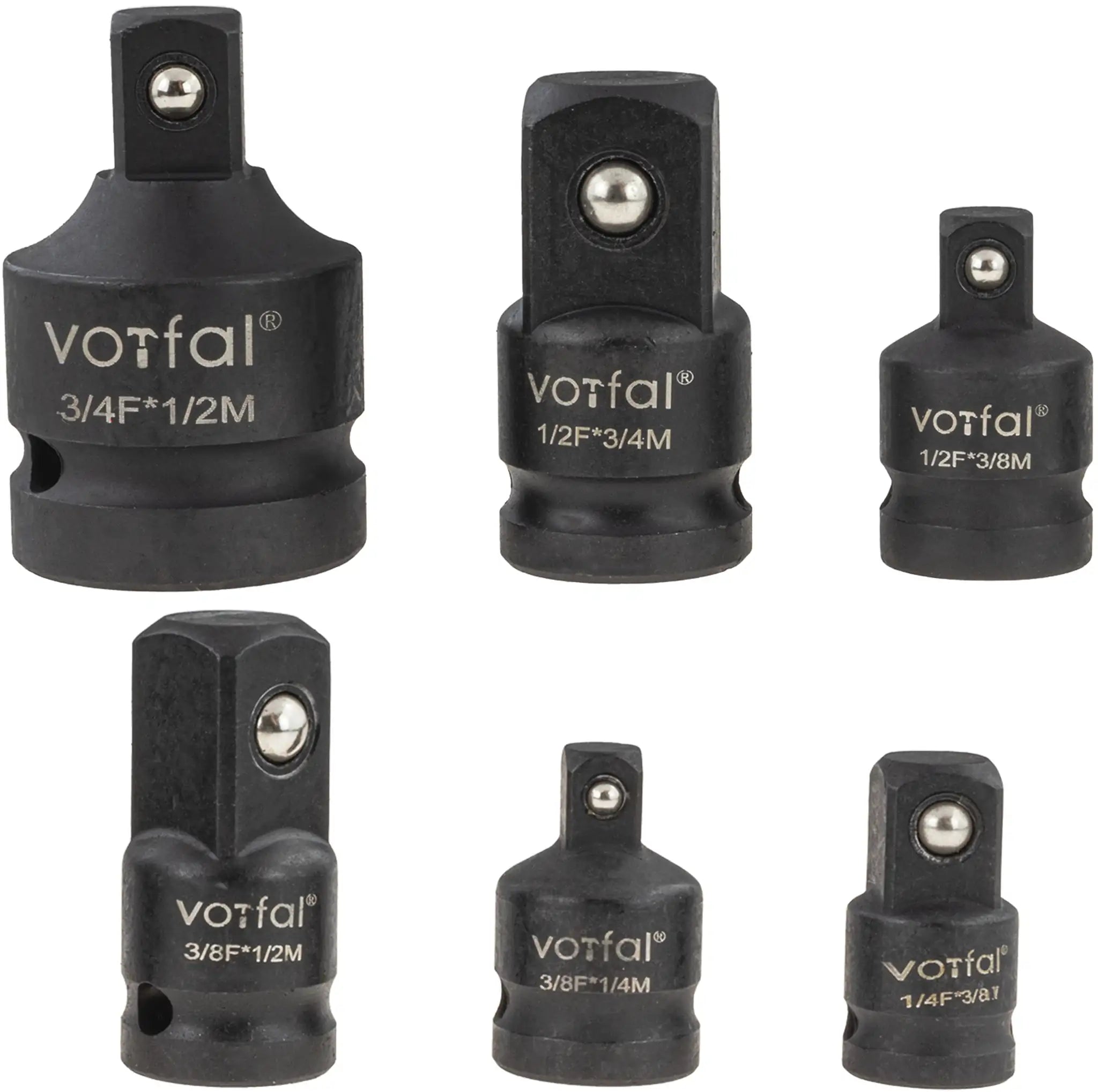 6-tlg. Schlagschrauber-Stecknuss-Adapter Set – 1/2 Zoll, Mit 3 Drehbaren & 3 Geraden Bits