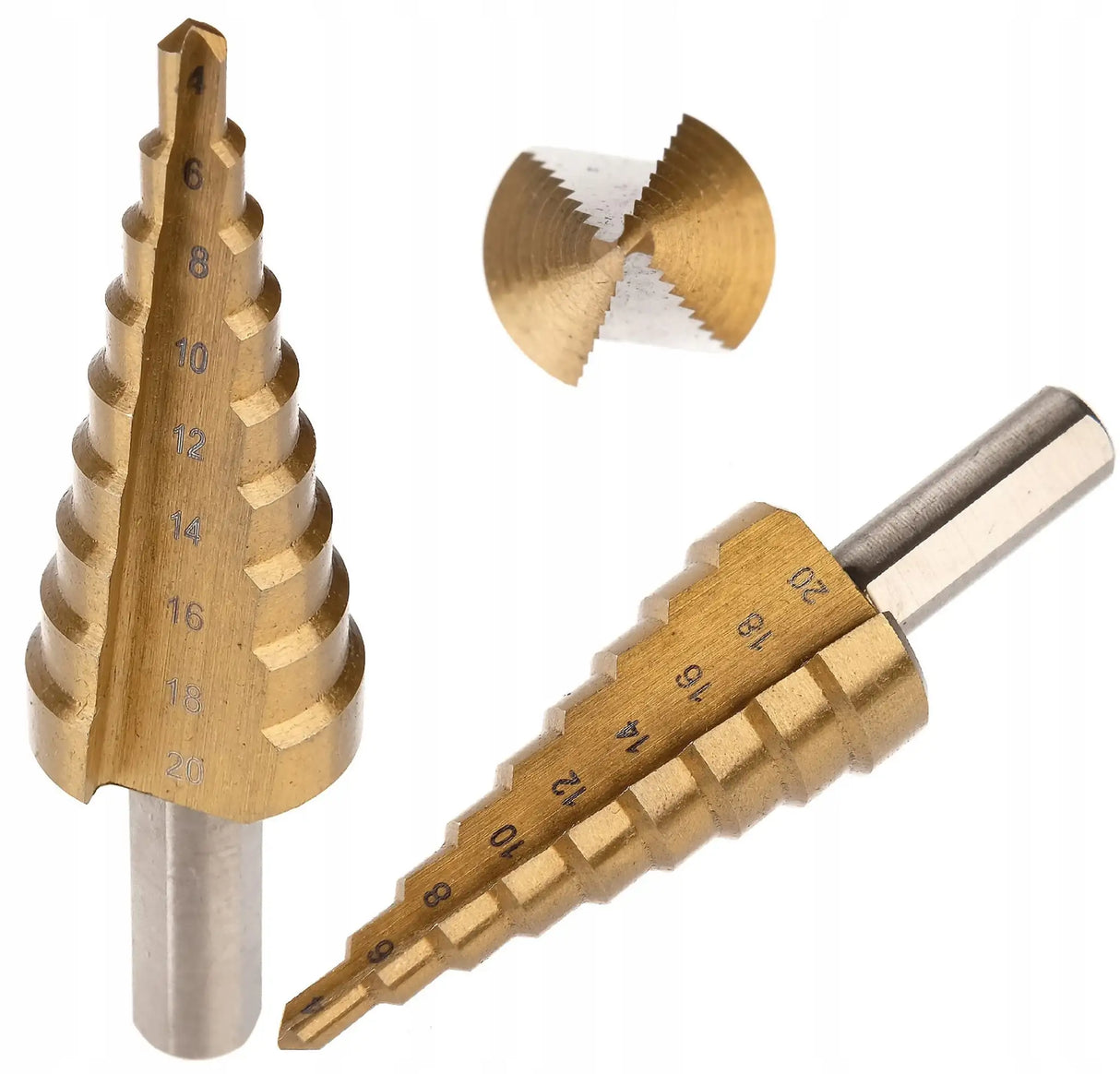 Stufenbohrer 4-45 mm Kegelbohrer HSS Konusbohrer Senker Titan