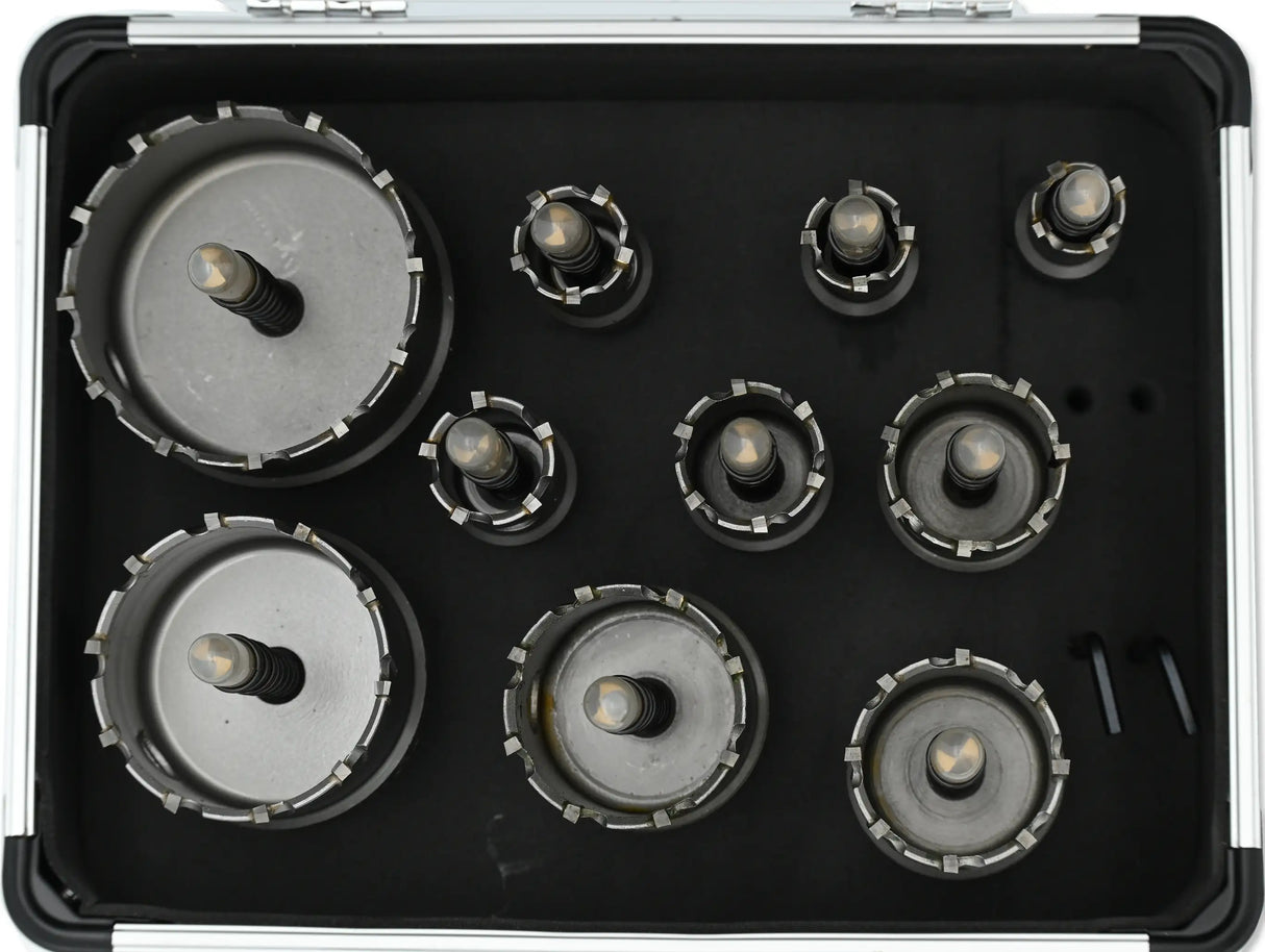 TCT Kreisschneider Satz 10-tlg. 16–60 mm Hartmetall Lochsägen Metall PRO Series