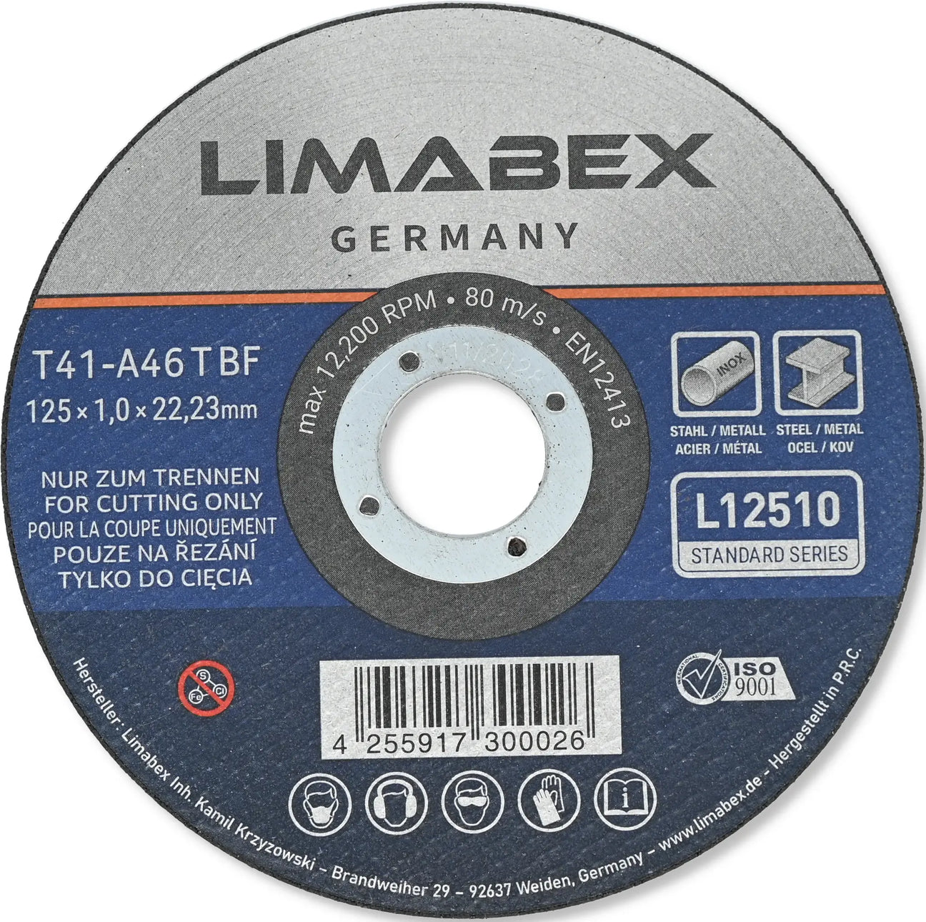 Trennscheiben 125 x 1.0 mm Metall Stahl Edelstahl INOX Rohre Profile Bleche Stangen