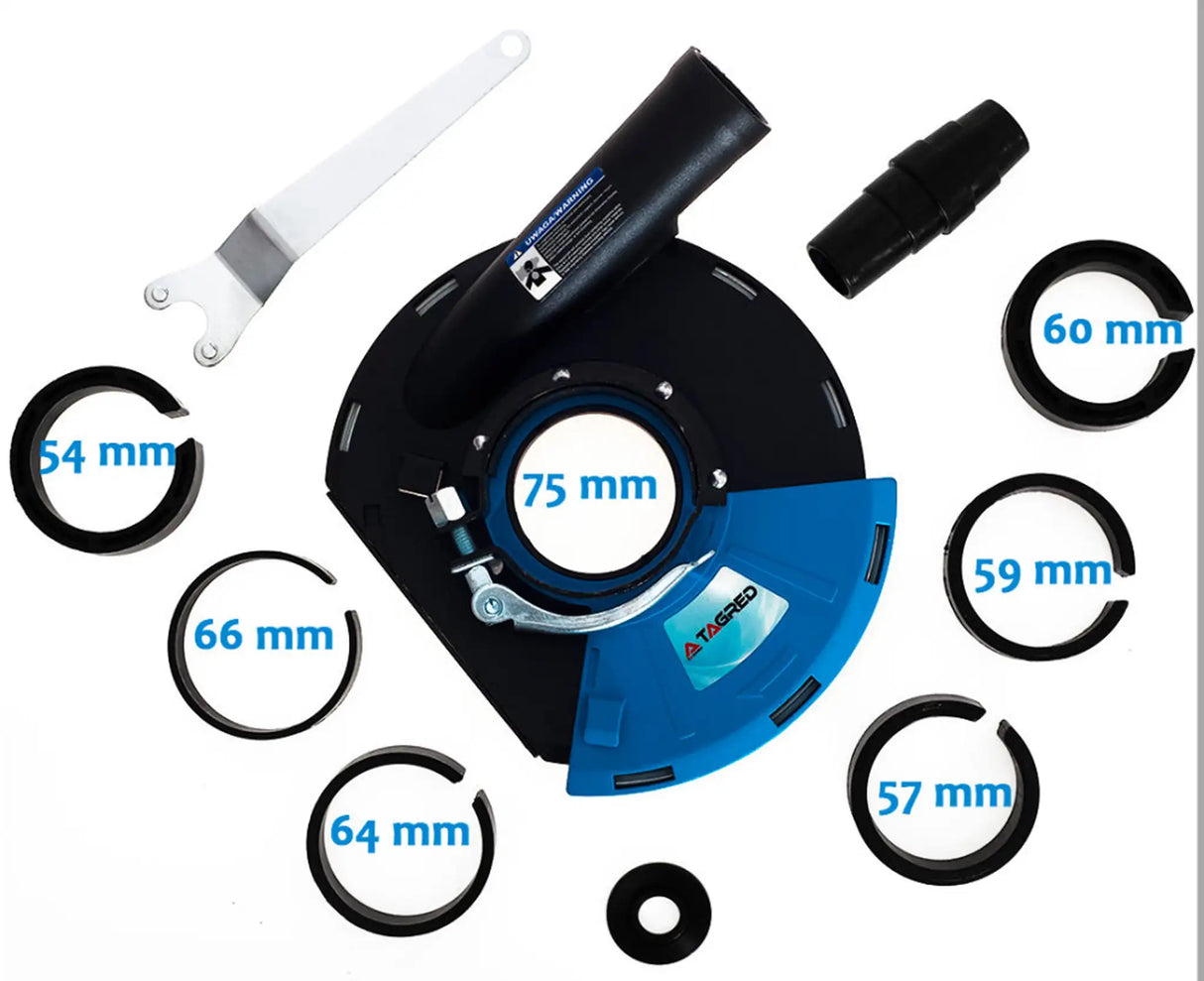 Absaughaube Winkelschleifer 180/230 + 2x Diamantschleiftopf 180 Turbo Set Stein Beton Granit Marmor