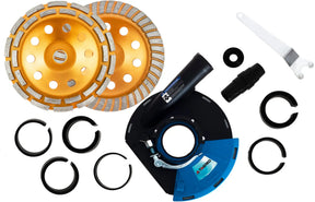 Absaughaube Winkelschleifer Set Diamantschleiftopf 180 Segment Turbo Betonschleifer